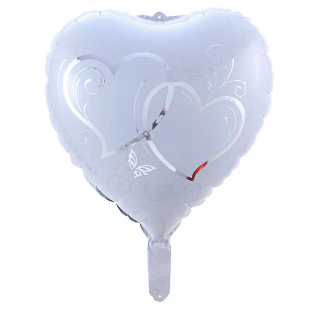 בלון מיילר 18 אינץ' בצורת לב עם לבבות מחוברים מודפסים