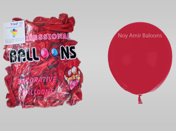 חבילת בלוני גומי אדום 5 אינץ' - 100 יח'