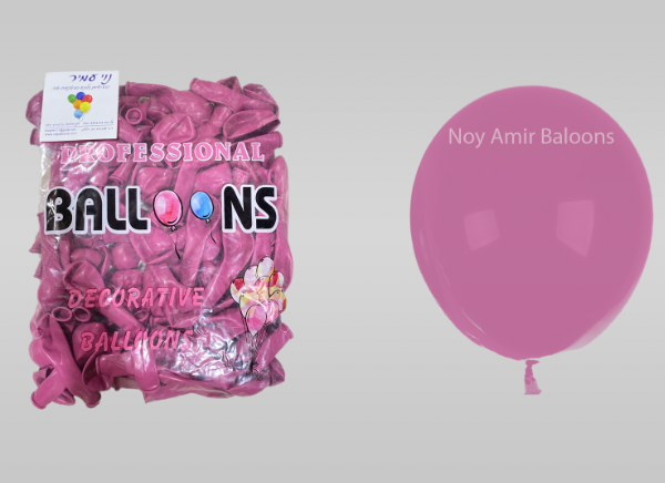חבילת בלוני גומי ורוד פוקסיה 5 אינץ' - 100 יח'