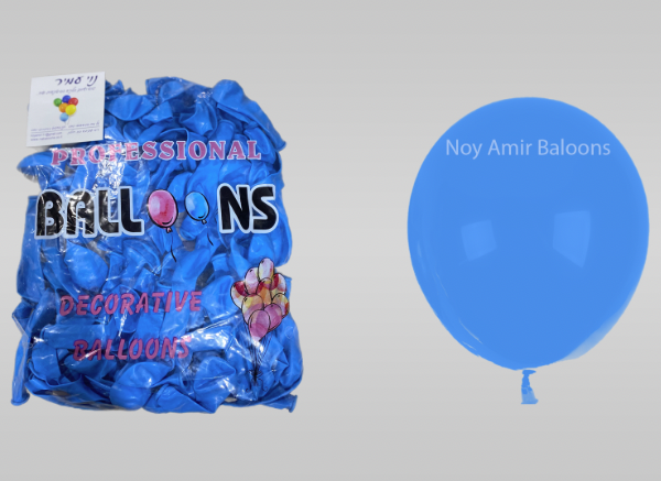 חבילת בלוני גומי תכלת עז 5 אינץ' - 100 יח'