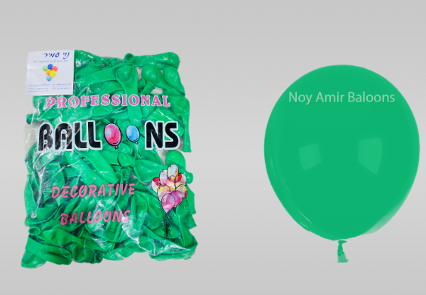 חבילת בלוני גומי ירוק בהיר 5 אינץ' - 100 יח'