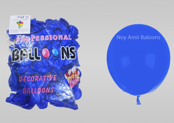 חבילת בלוני גומי כחול רויאל 5 אינץ' - 100 יח'