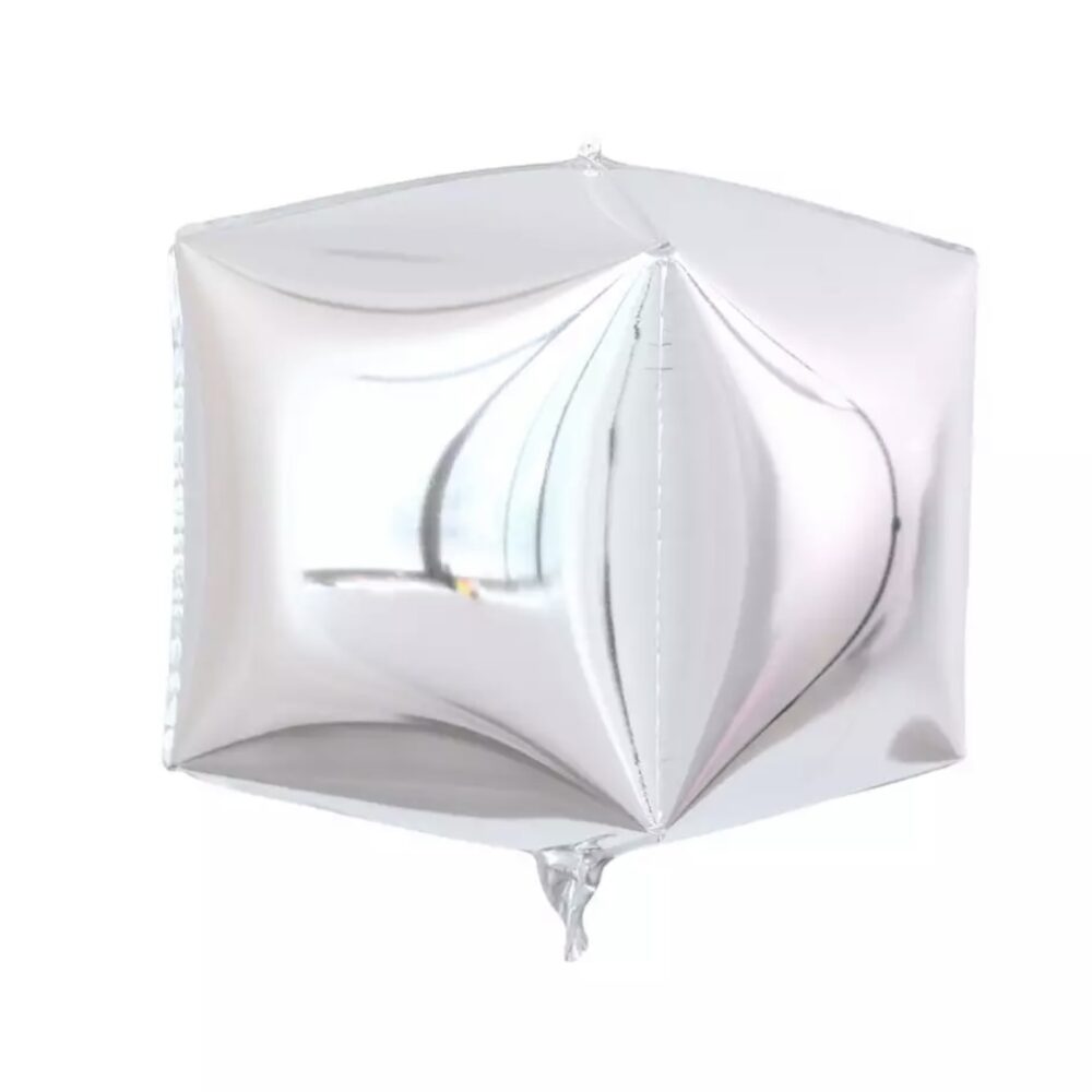 20 יח׳ במארז בלון קובייה 4D- כסף 24׳