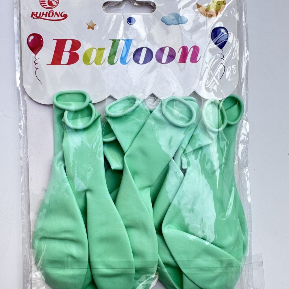 10 יח׳ בלוני גומי בצבע ירוק מקרון