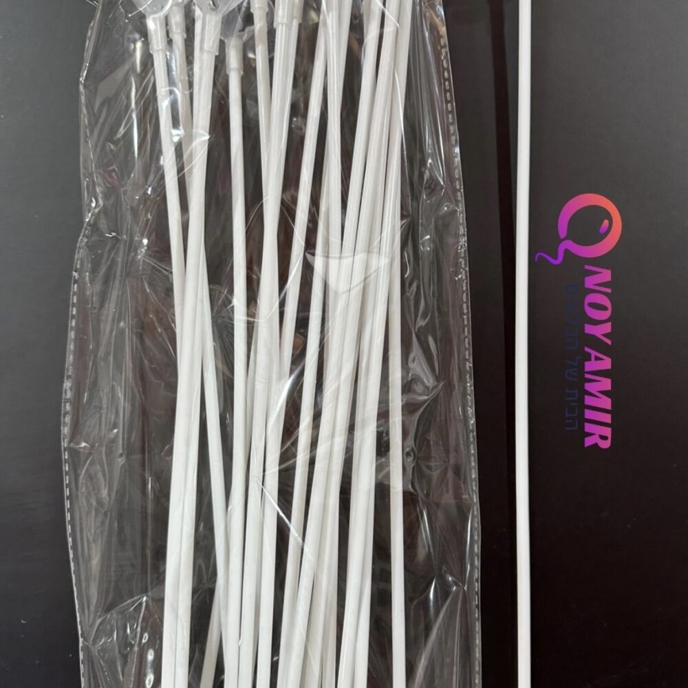 20 יח׳ מקלות פלסטיק + רוזטות לתפיסת הבלון 40 ס״מ