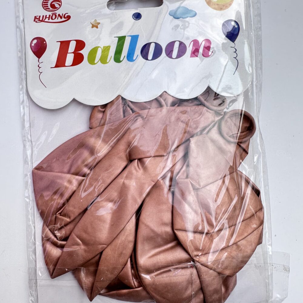 10 יח׳ בלוני גומי בצבע רוז גולד כרום