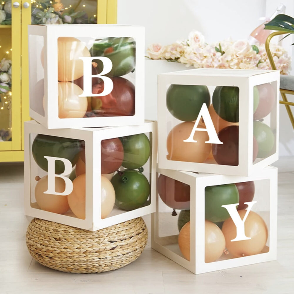 סט 4 קוביות Baby קוביות בייבי בצבע לבן