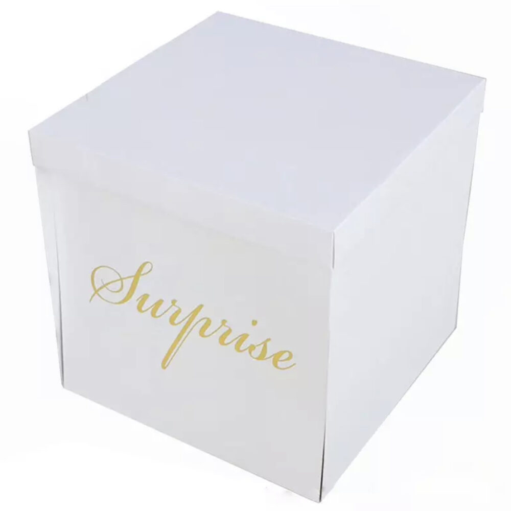 קופסת הפתעה מתפוצצת לבן 50x50cm Surprise Box