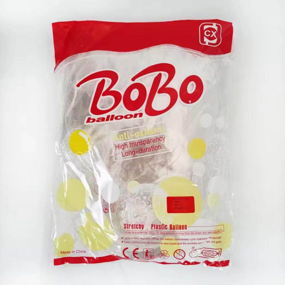 50 בלוני בועה מיני בובו שקוף 10 אינץ'