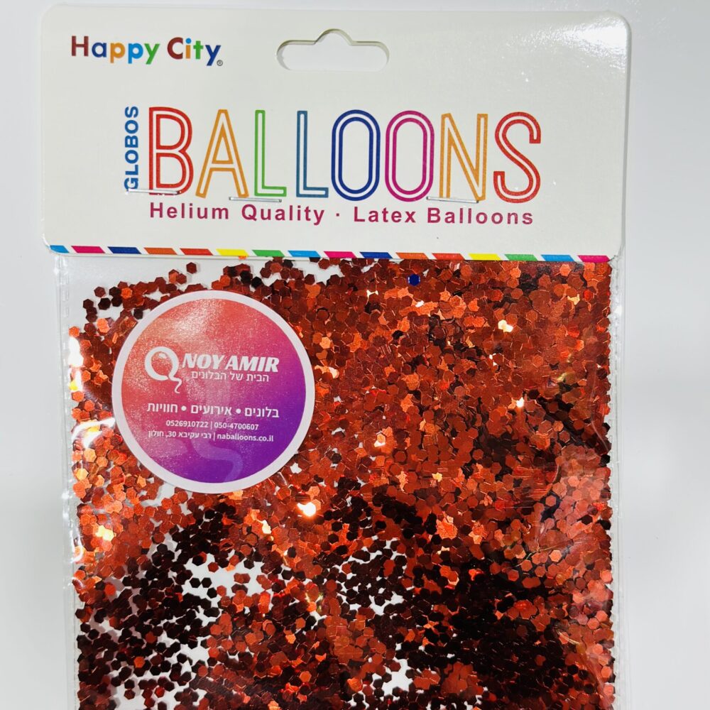 נצנצים כ- 10 גרם למילוי בלון בועה - אדום