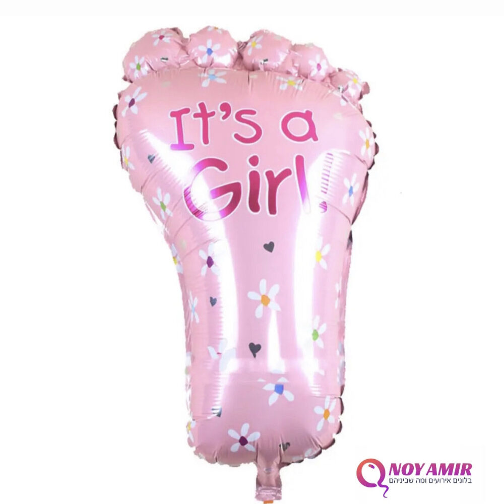 בלון כף רגל ורודה 24 אינצ׳ Its a girl
