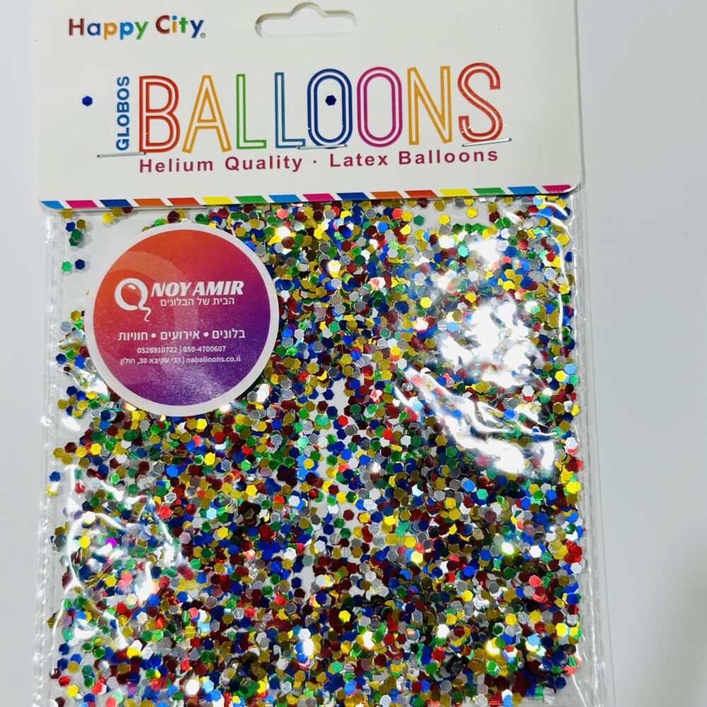 נצנצים כ- 10 גרם למילוי בלון בועה - צבעוני