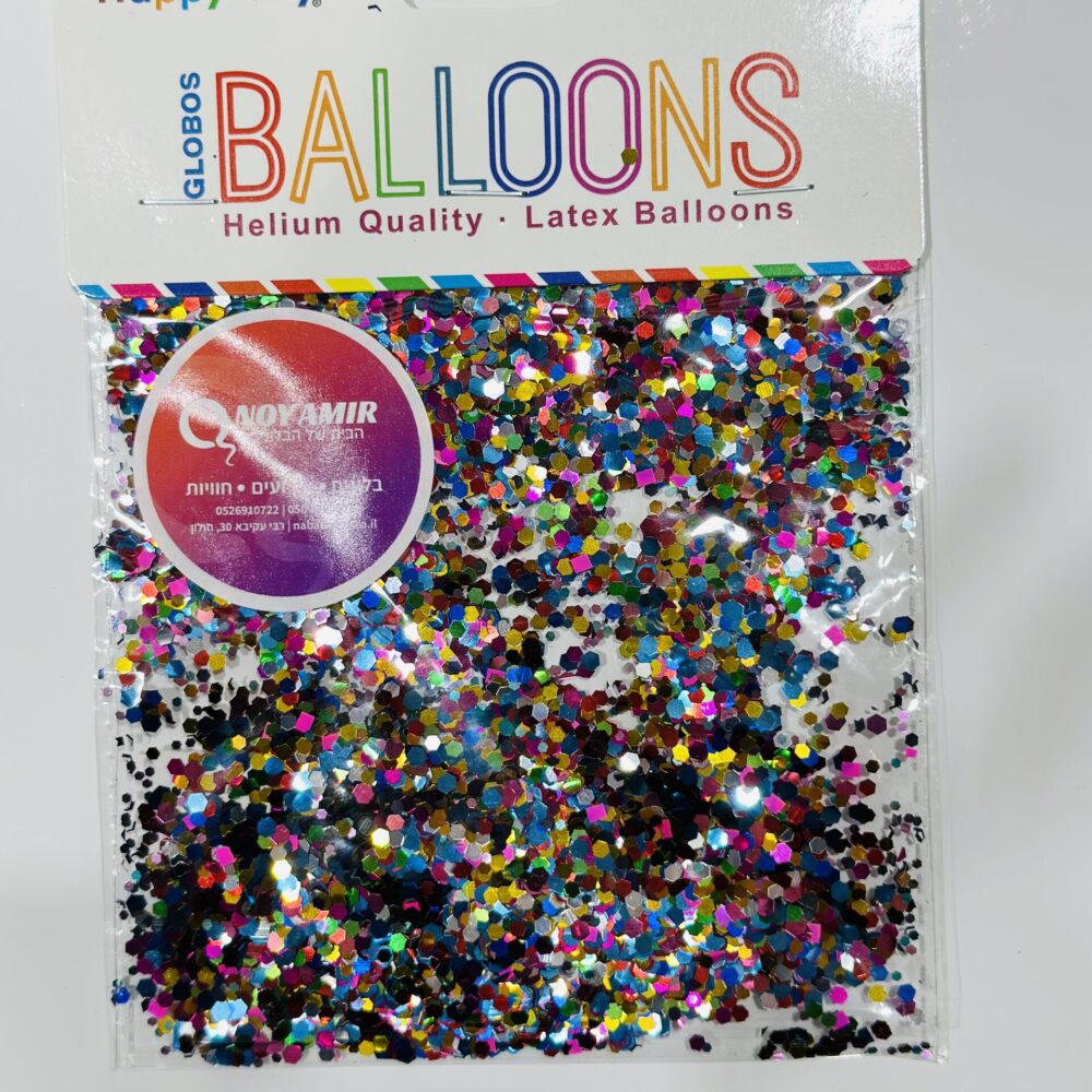 נצנצים כ- 10 גרם למילוי בלון בועה - צבעוני