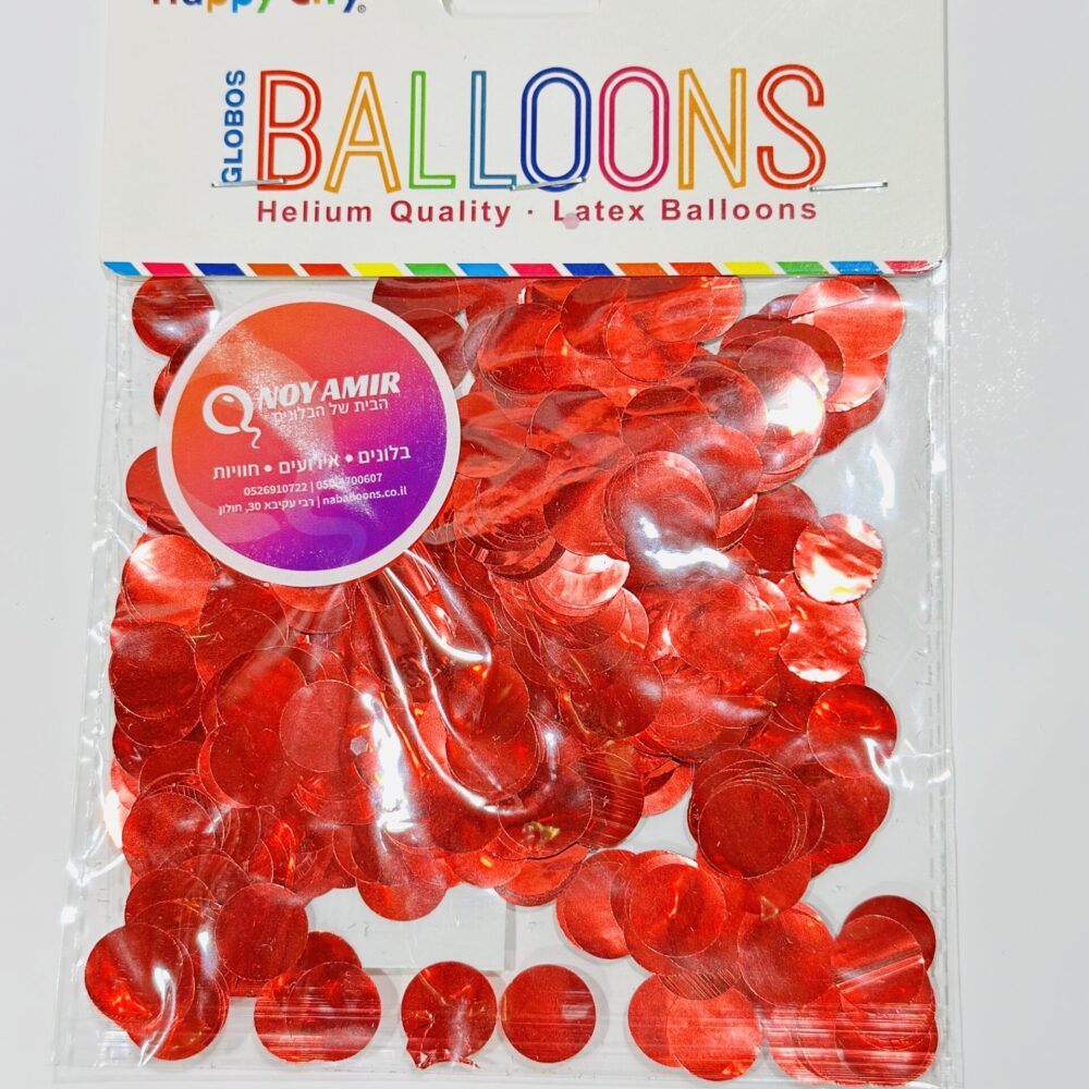 מטבעות קונפטי למילוי בלון בועה אדום