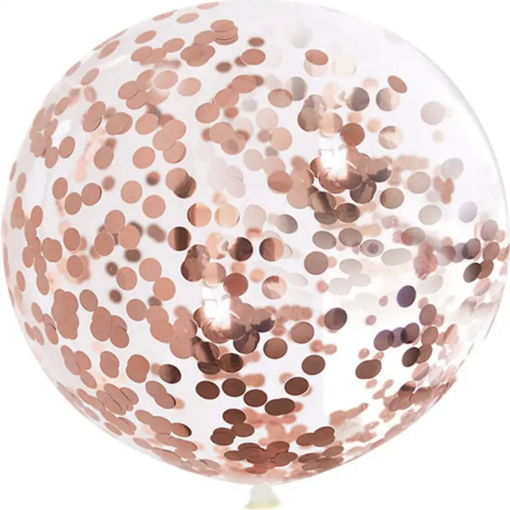 בועה 24׳ מילוי קונפטי מטבעות רוז גולד