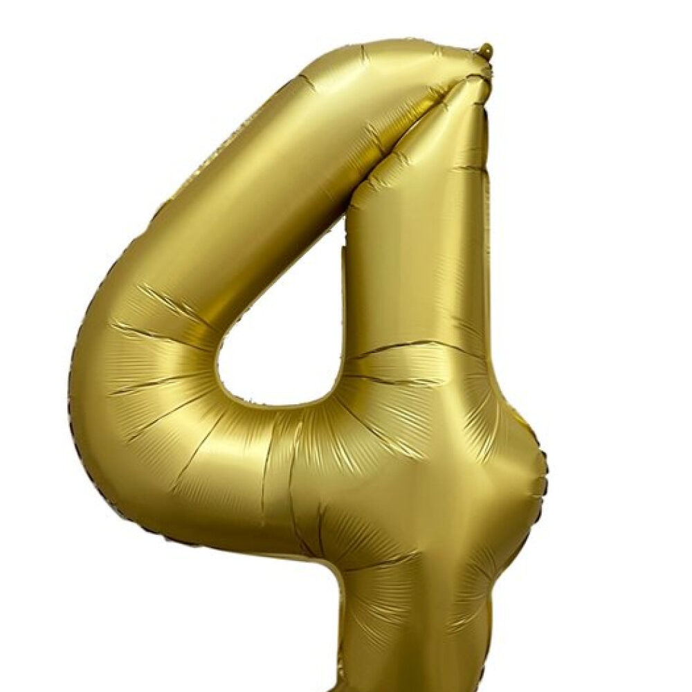 בלון מספר 4 בצבע זהב כרום גודל 34 אינץ