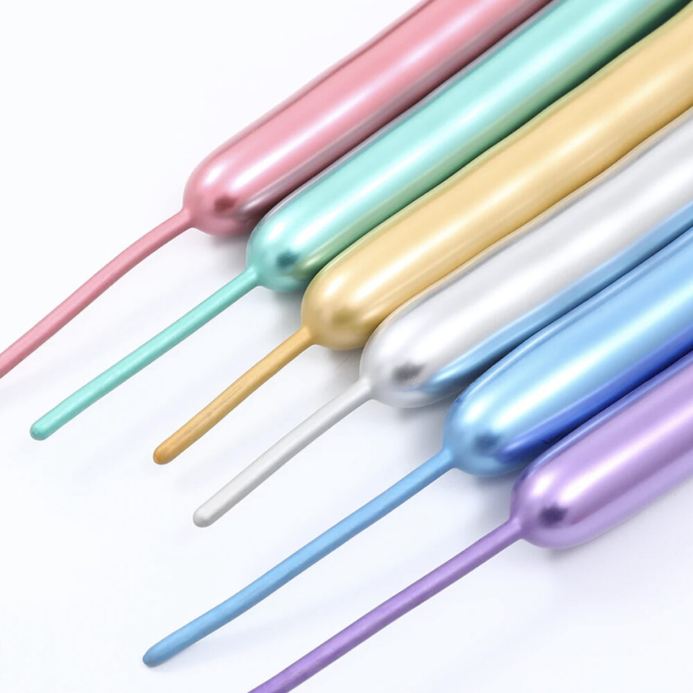 חבילת בלוני נקניק 260 מיקס צבעי כרום - 100 יח'