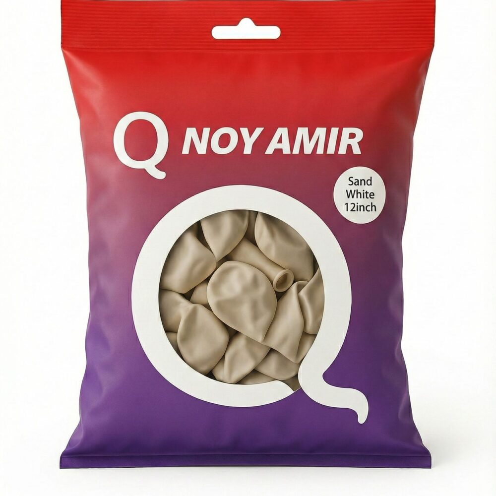 חבילת 100 בלוני גומי בצבע חול לבן 12 אינץ'