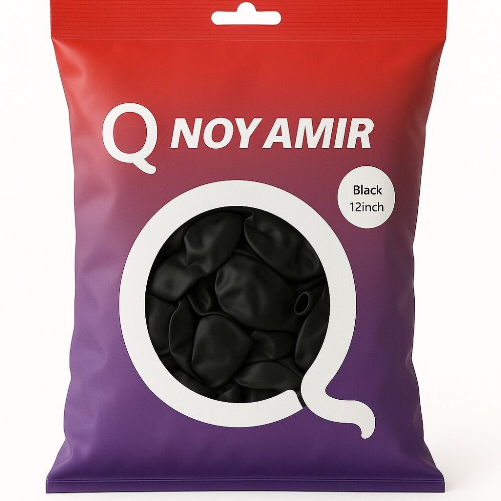 חבילת 100 בלוני גומי פסטל שחור 12 אינץ