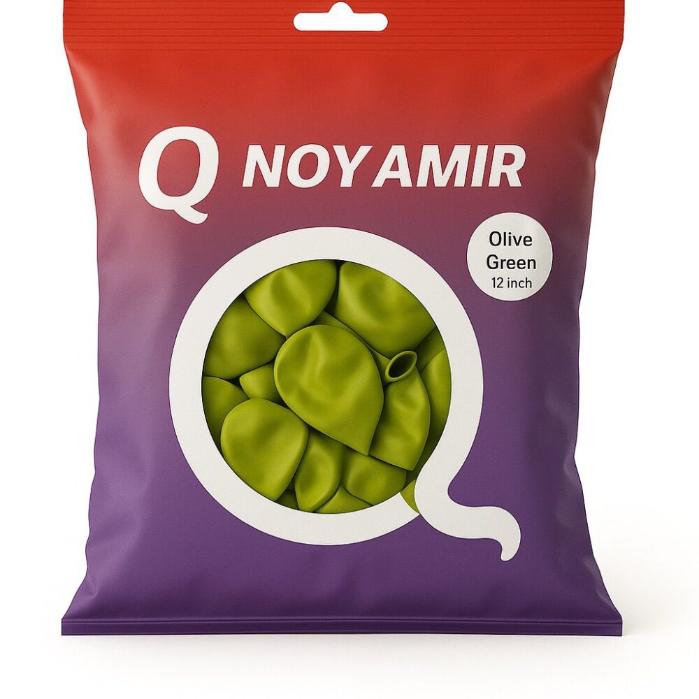 חבילת 100 בלוני גומי פסטל ירוק זית 12 אינץ'