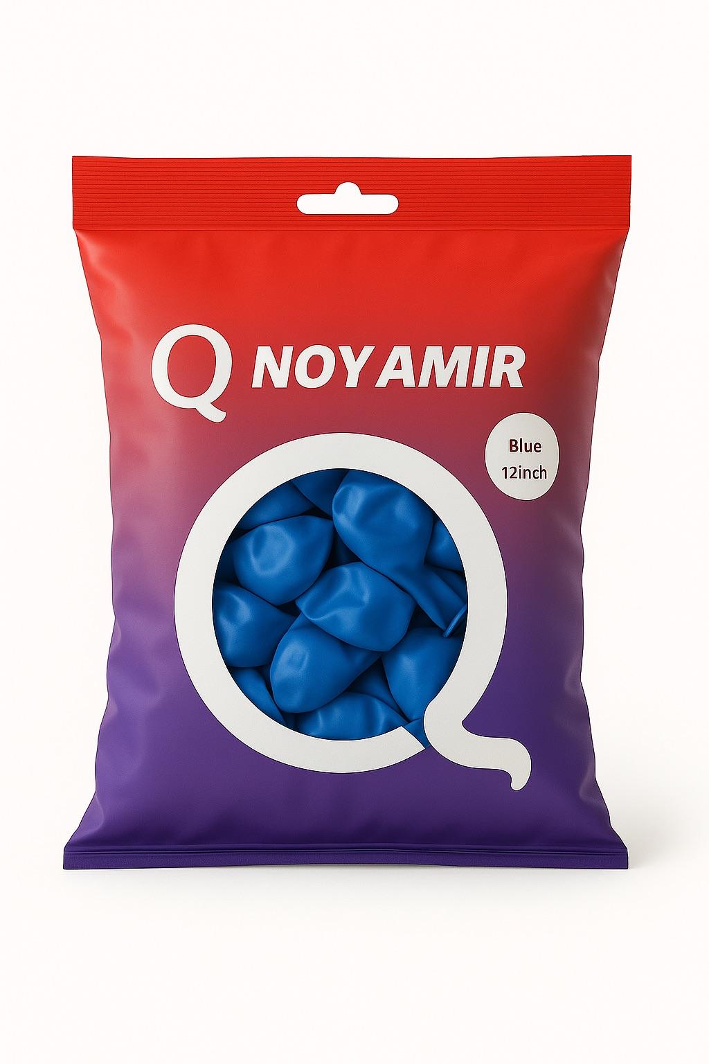 חבילה 100 בלוני גומי כחול פסטל 12 אינץ