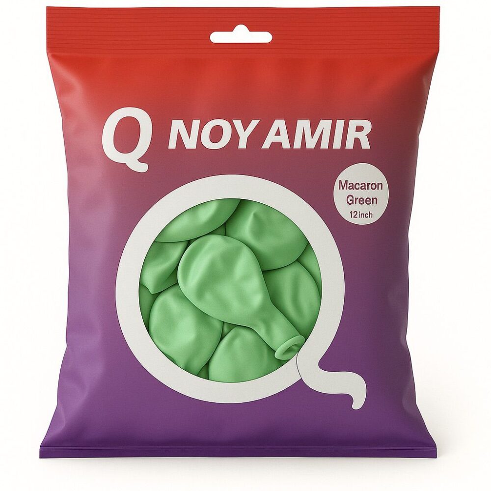 חבילת 100 בלוני גומי ירוק מקרון 12 אינץ'