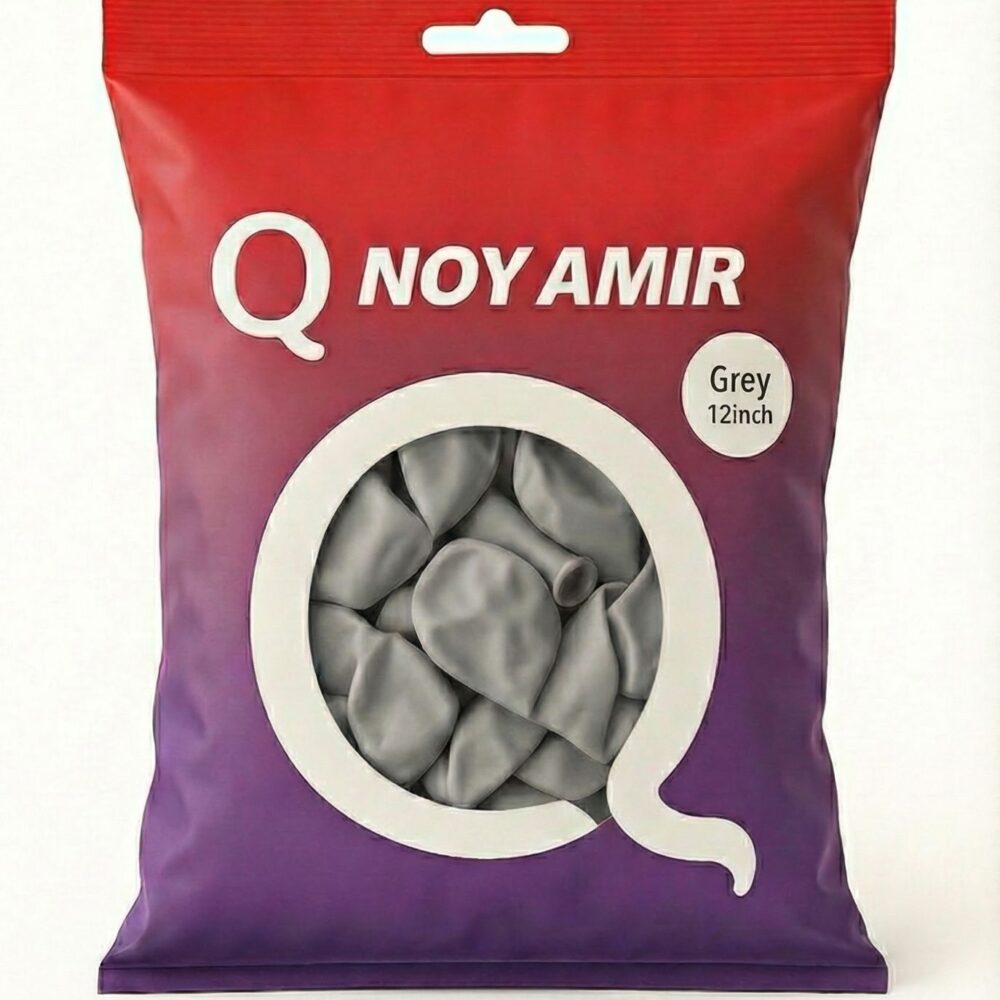 חבילת 100 בלוני גומי פסטל אפור 12 אינץ'