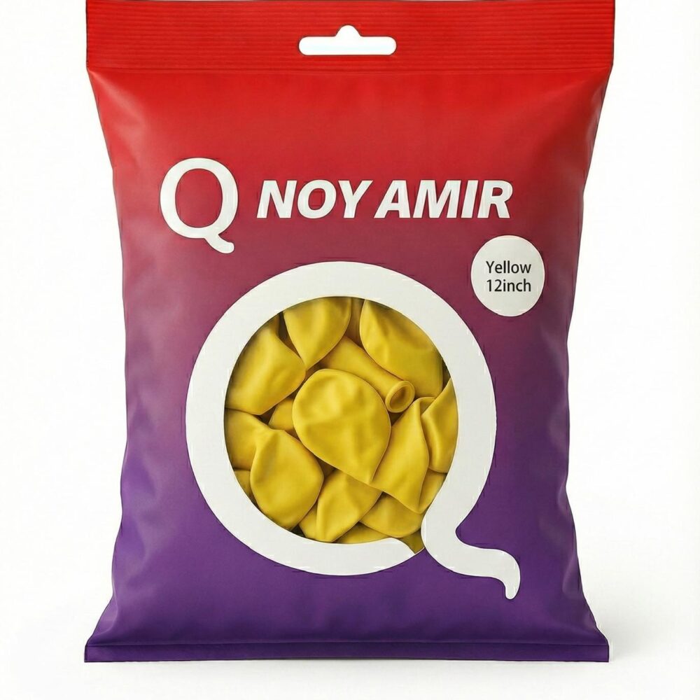 חבילת 100 בלוני גומי צהוב 12 אינץ'