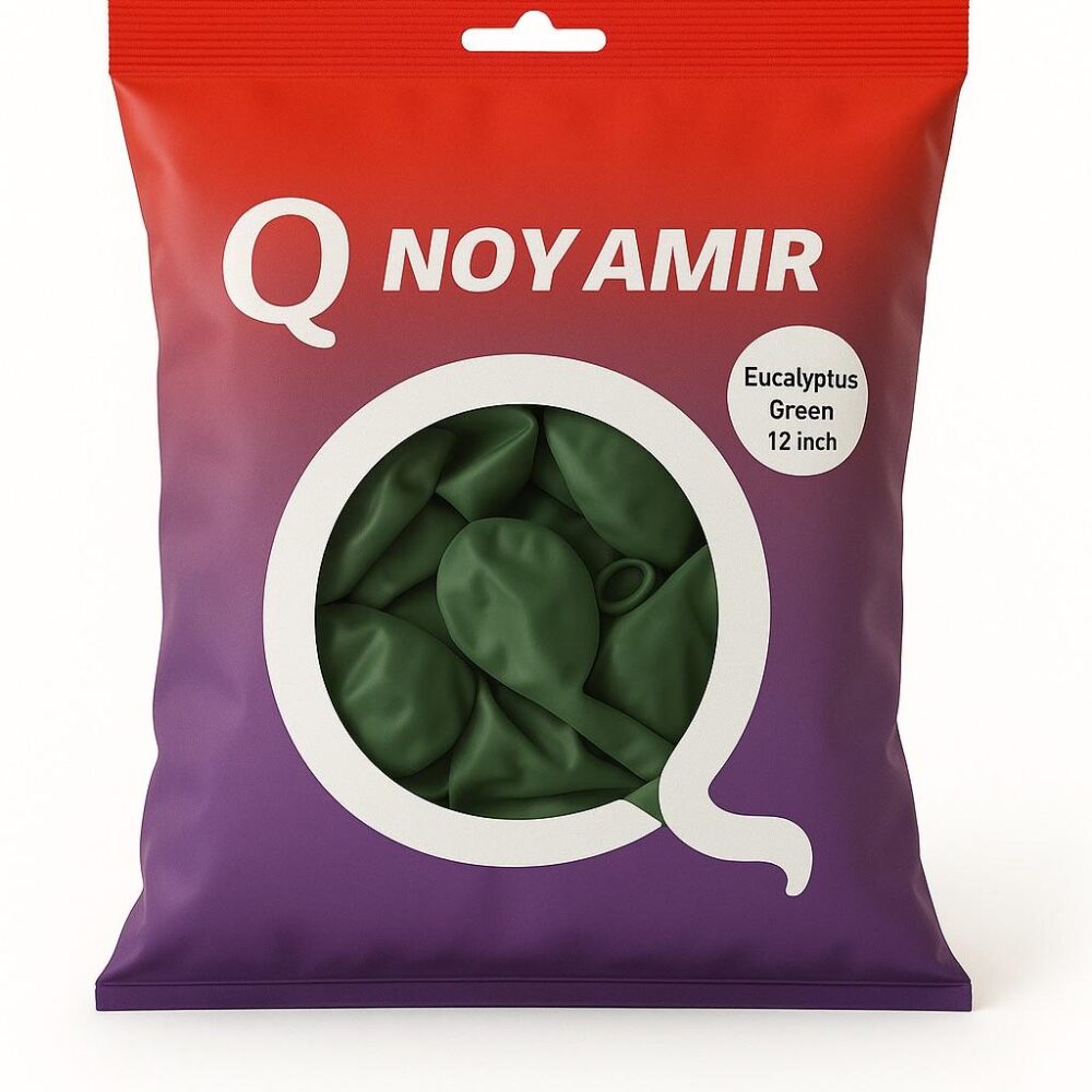 חבילת 100 בלוני גומי פסטל ירוק אקליפטוס 12 אינץ'