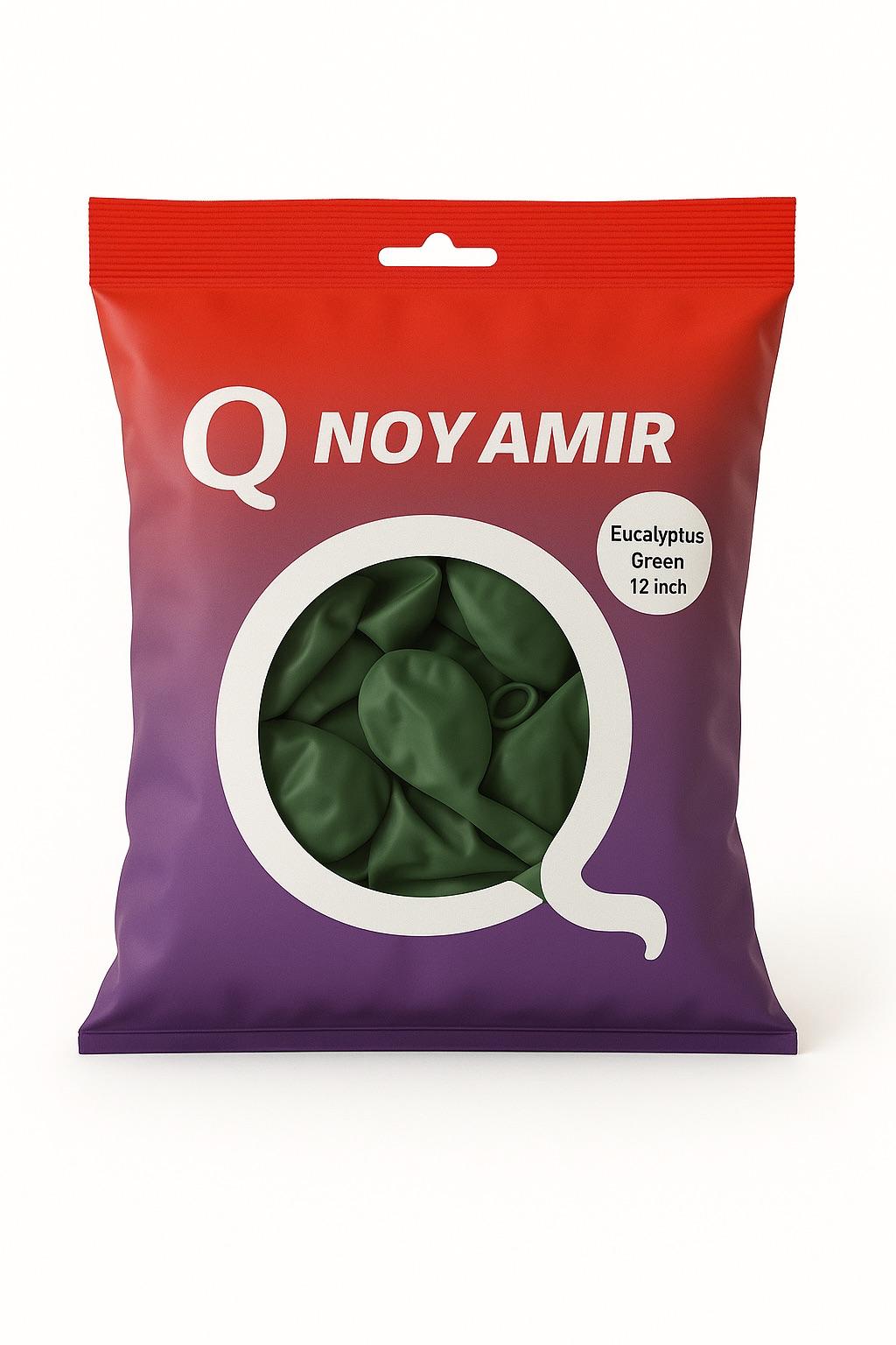 חבילת 100 בלוני גומי פסטל ירוק אקליפטוס 12 אינץ'