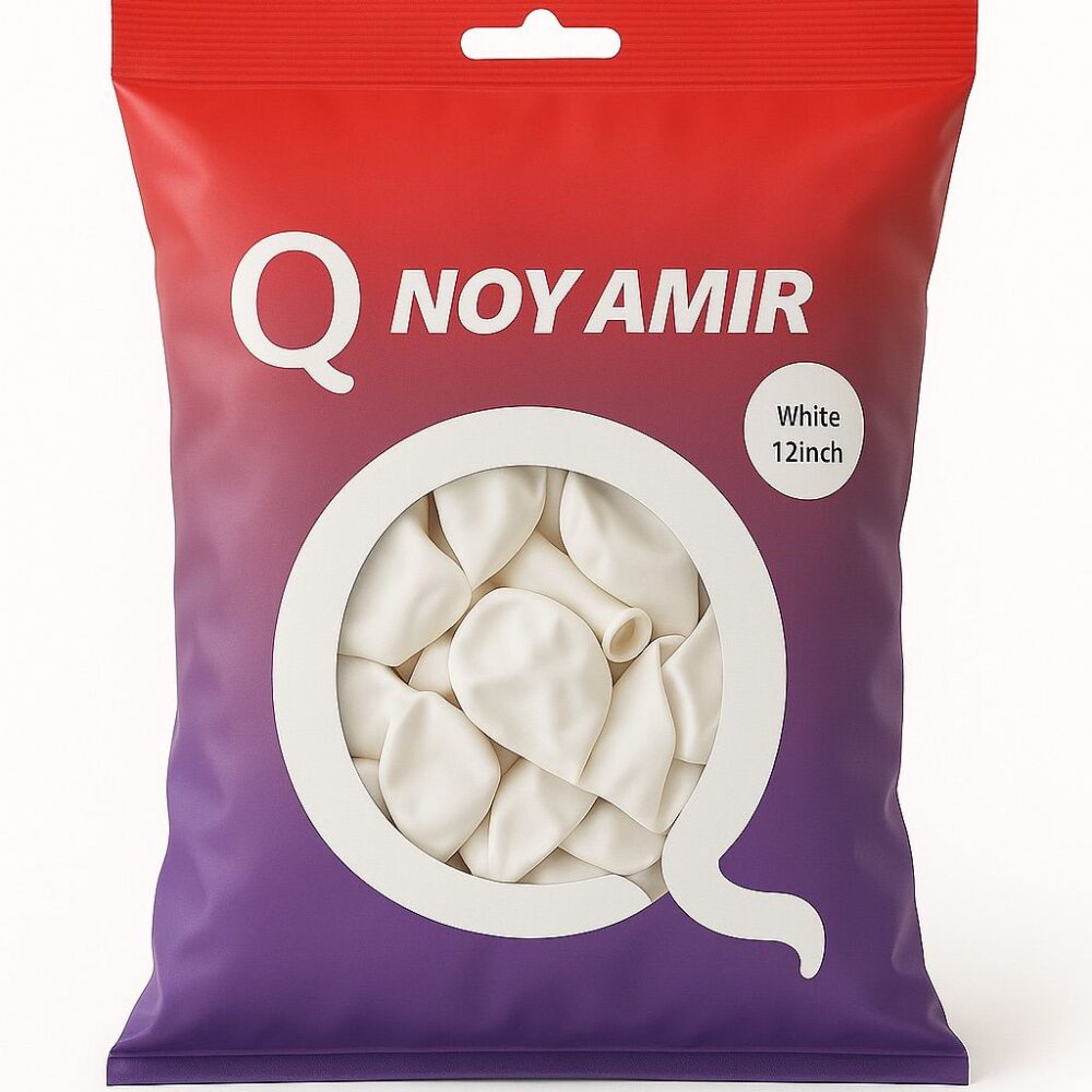 חבילת 100 בלוני גומי פסטל לבן 12 אינץ'
