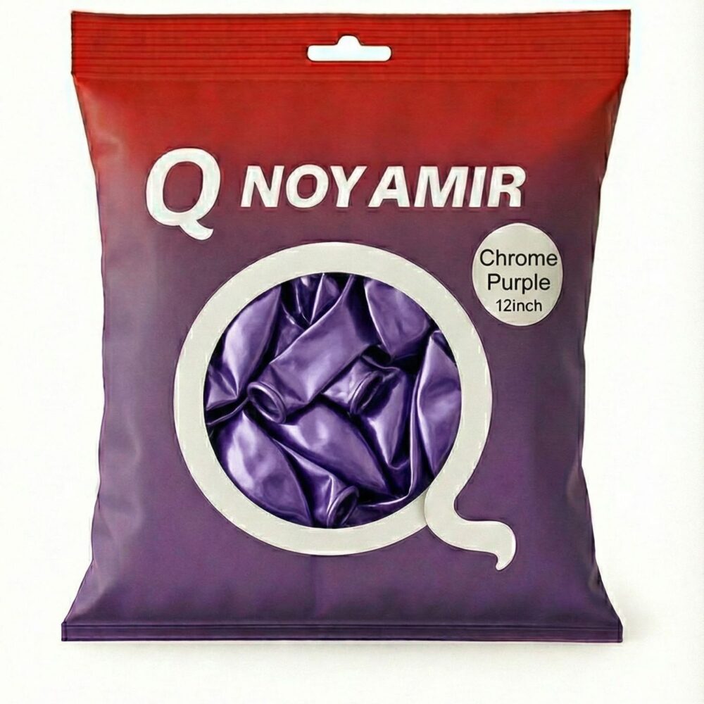 חבילת 100 בלוני גומי סגול כרום 12 אינץ'