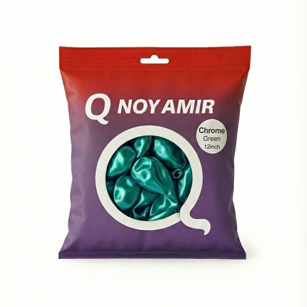 חבילת 100 בלוני גומי ירוק כרום 12 אינץ'