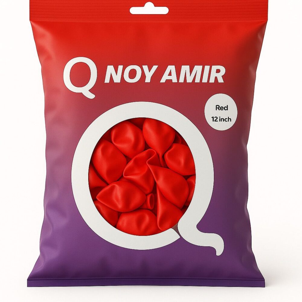 חבילת 100 בלוני גומי אדום פסטל 12 אינץ'