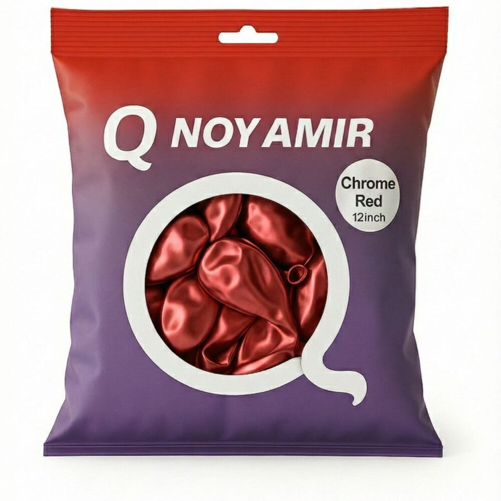 חבילת 100 בלוני גומי אדום כרום 12 אינץ'