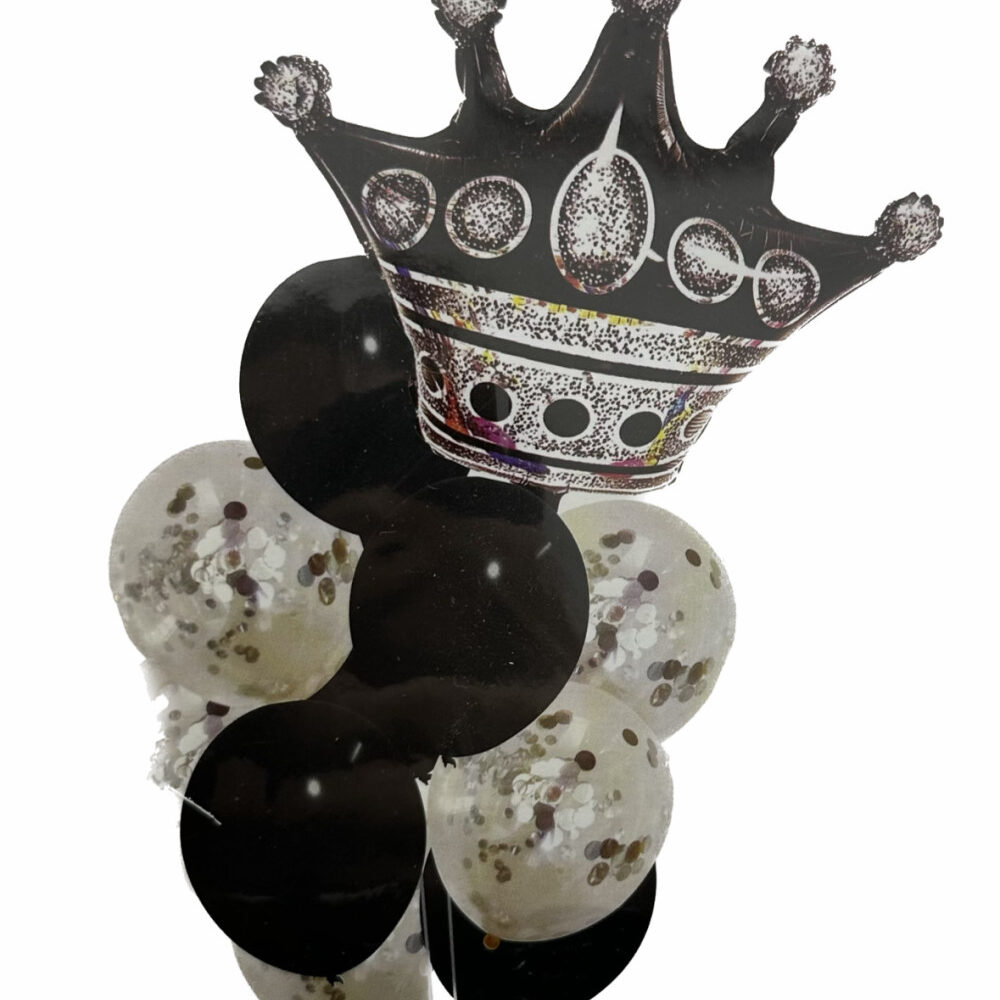 זר 11 יח׳ בלונים - כתר שחור