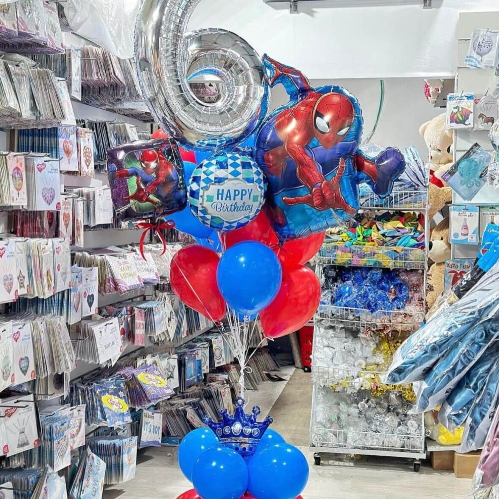 מעמד בלונים ספיידרמן מנופח