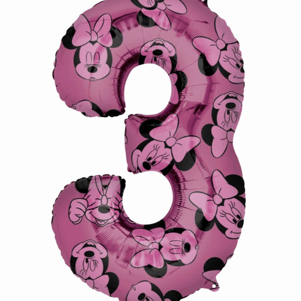 בלון מספר 3 הדפס מיני מאוס גודל 26 אינץ