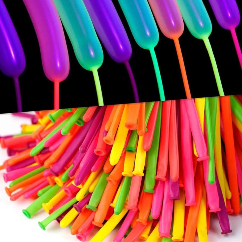 חבילת 100 בלוני נקניק 260 צבעוני נאון פולמון