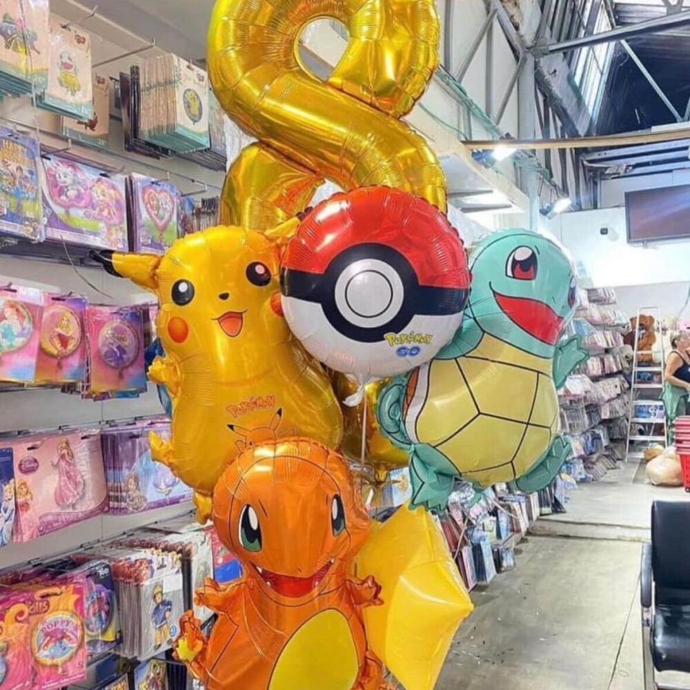 זר בלונים מנופחים בקונספט פוקימן