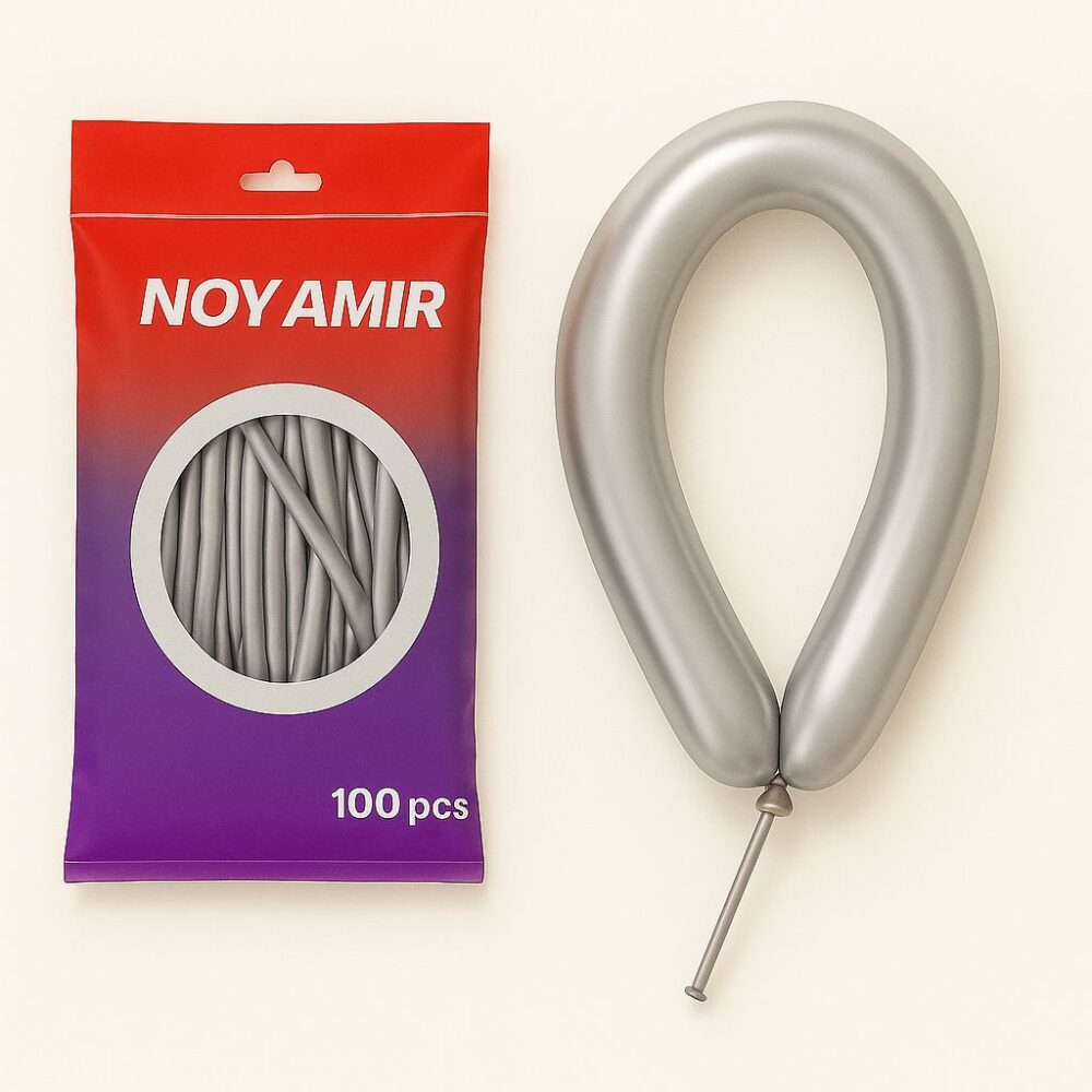 חבילת 100 בלוני נקניק 260 כסף כרום