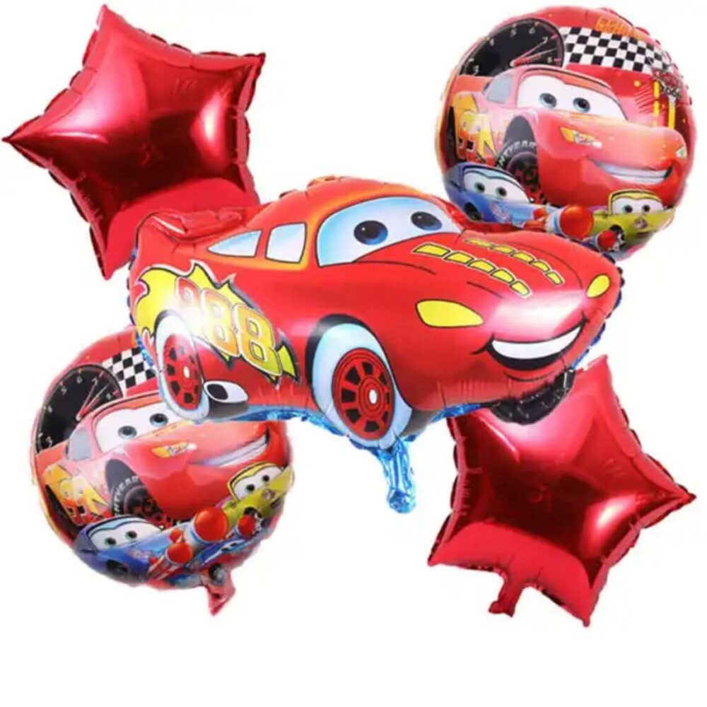 מארז 5 בלוני מיילר ספיידי מקווין מכוניות