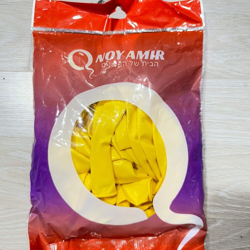 חבילת 25 בלוני גומי צהוב 18 אינץ'