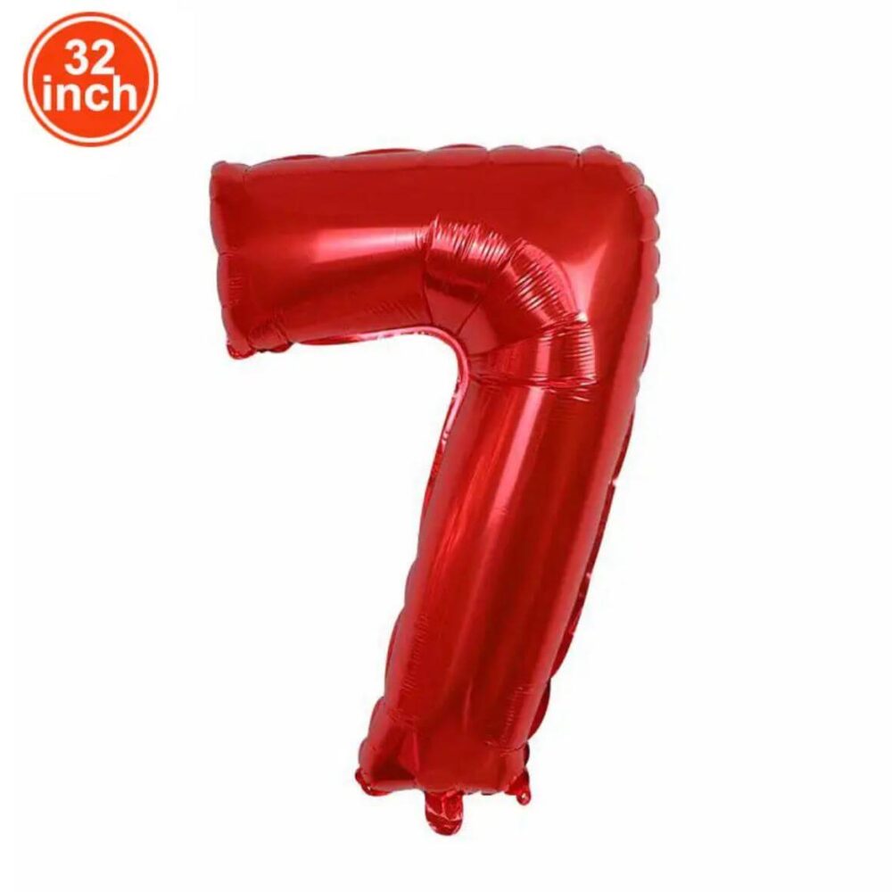 בלון מספר 7 אדום גודל 32 אינץ