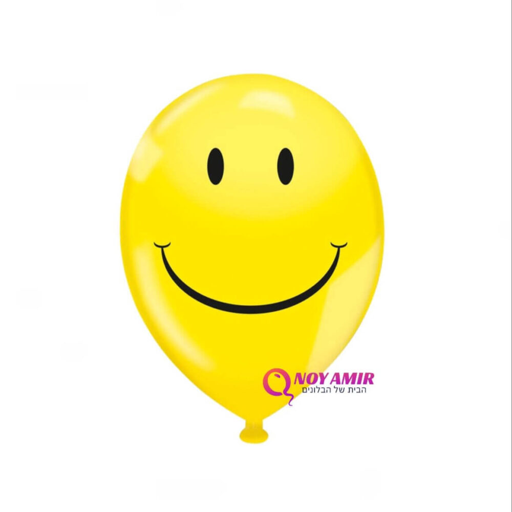 חבילת 100 בלוני גומי הדפס סמיילי 12 אינץ'