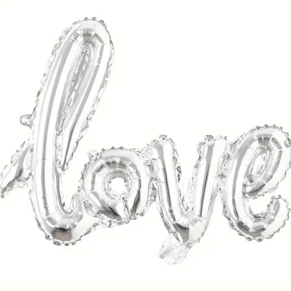 בלון מחובר אותיות love כסף (לא להליום)