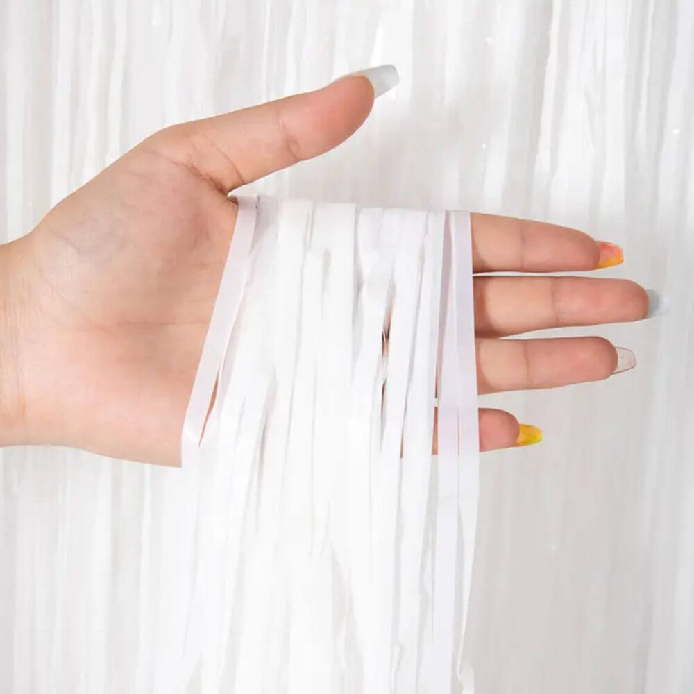 וילון פרנזים לבן 1X2 מטר