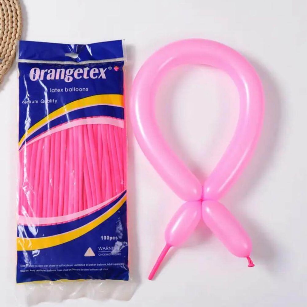 חבילת 100 בלוני נקניק 260 ורוד פסטל