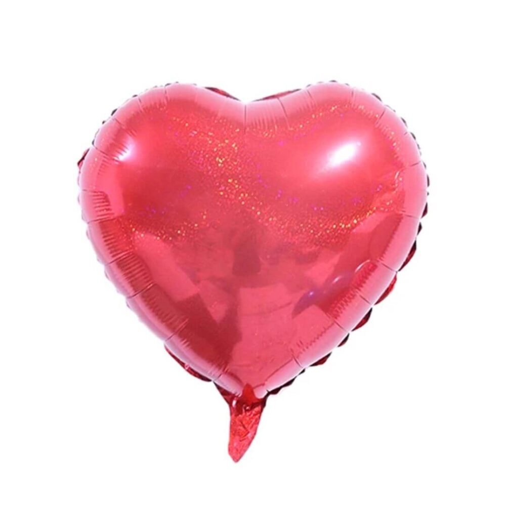 בלון מיילר לב נצנצים אדום 18 אינץ'