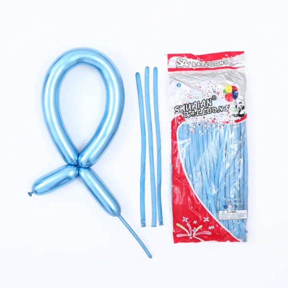 חבילת 100 בלוני נקניק 260 כחול כרום